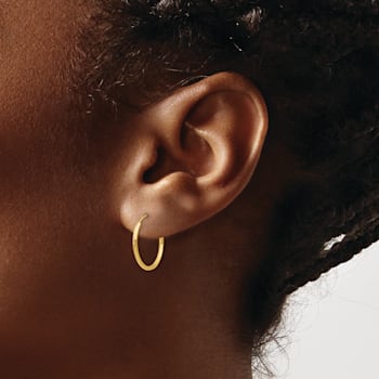 14K Yellow Gold Endless Hoop Earrings