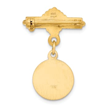 14k Yellow Gold Satin Our Lady of Guadalupe Medal Pin