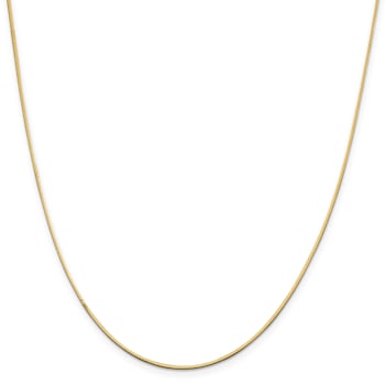 14K Yellow Gold 1mm Octagonal Snake Chain Necklace