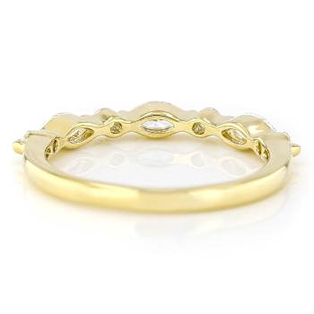 Lab-Grown Diamond Marquise And Round Ring In 14K Gold Over Sterling Silver