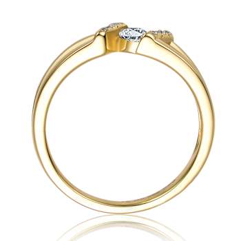 CZ Pave Band Ring In 14K Gold Over Sterling Silver