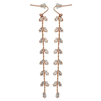 White Cubic Zirconia 14k Rose Gold Over Brass Earrings 6ctw