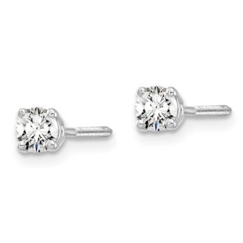 14K White Gold Lab Grown Diamond 1/4ctw Certified VS/SI GH Screw Back 4
Prong Earrings