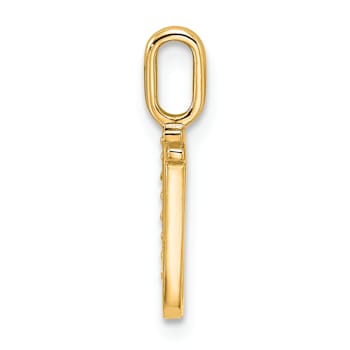14K Yellow Gold Diamond Letter U Initial Pendant