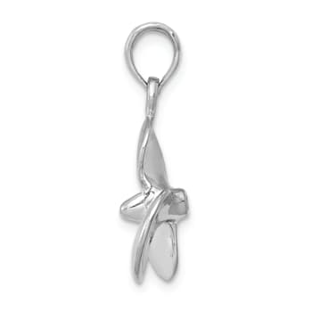 Rhodium Over 14k White Gold 3D Polished Propeller Pendant