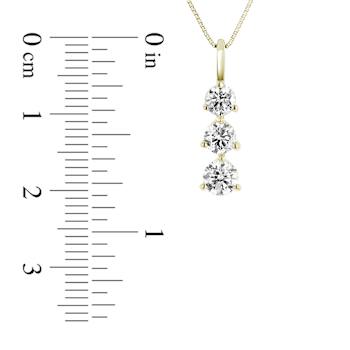 1.00ctw Diamond 3 Stone Pendant 14k Yellow Gold