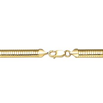 Polished Omega Bracelet In 14K Gold Over Brass