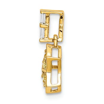 14k Yellow Gold Diamond and Yellow Sapphire Star Pendant