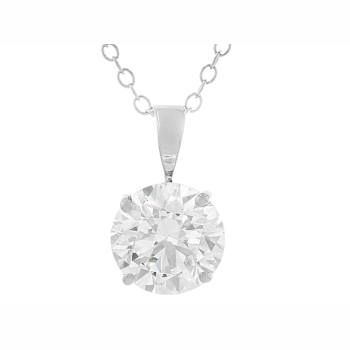 Lab-Grown Diamond Solitaire Pendant In 14K White Gold 2.00ct
