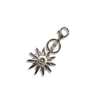 Silver Tone AB and Clear Crystal Celestial Star Keychain