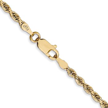 14k Yellow Gold 2.75mm Solid Diamond-cut Quadruple Rope 26 Inch Chain