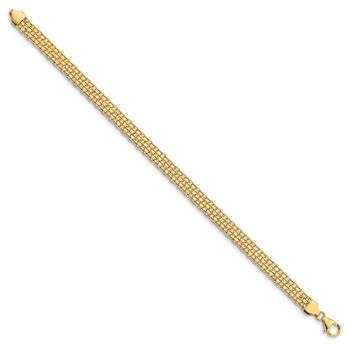 14k Yellow Gold Polished 6.2mm Fancy Link Bracelet