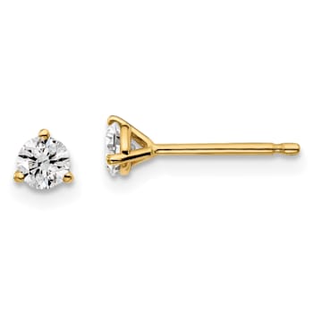 White Lab-Grown Diamond 14k Yellow Gold G-H SI Martini Stud Earrings 0.33ctw