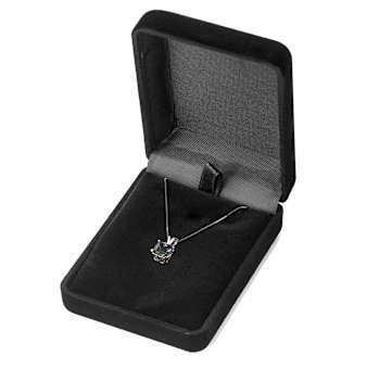 Multi-color Cubic Zirconia 14k White Gold Pendant With Chain 2.00ctw