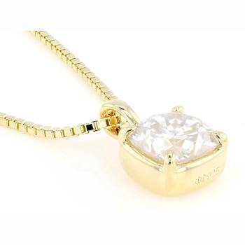 Moissanite Cushion-Cut Solitaire Pendant In 14K Gold Over Sterling
Silver 2.00ctw Diamond Equivalent Weight
