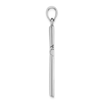 Rhodium Over 14K White Gold Polished Cross Pendant