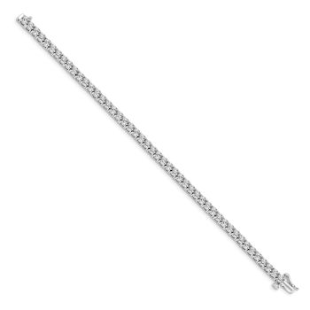Rhodium Over 10k White Gold Illusion Setting Diamond Bracelet