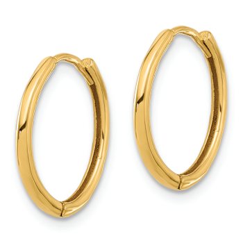 14k Yellow Gold Polished 5/8" Hinged Hoop Earrings