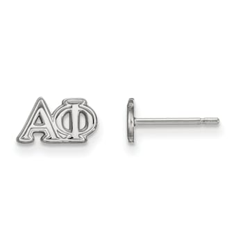 Rhodium Over Sterling Silver LogoArt Extra Small Post Earrings