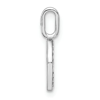 14K White Gold Diamond Lower Case Letter E Initial Pendant