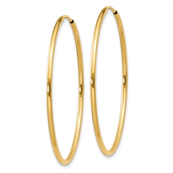 14k Yellow Gold 1 3/8" Endless Hoop Earrings