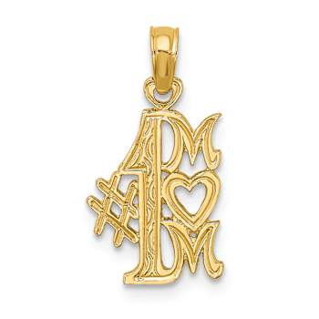 14K Yellow Gold Number 1 MOM Charm