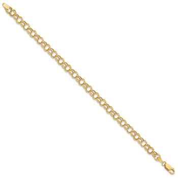 10k Yellow Gold 6mm Double Link Charm Bracelet