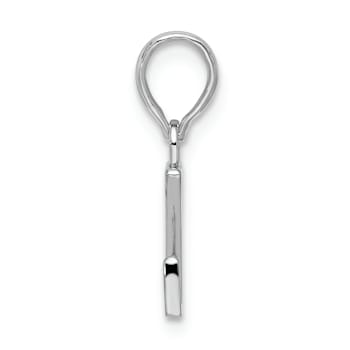 Sterling Silver Polished Block Initial -Z- Pendant