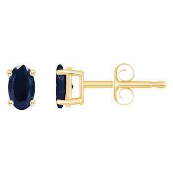 5x3mm Oval Sapphire 14k Yellow Gold Stud Earrings