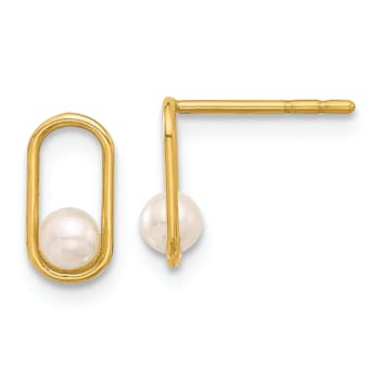 14k Yellow Gold Freshwater Cultured Pearl Stud Earrings