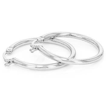 Classic Polished Hoop Earrings In Sterling Silver