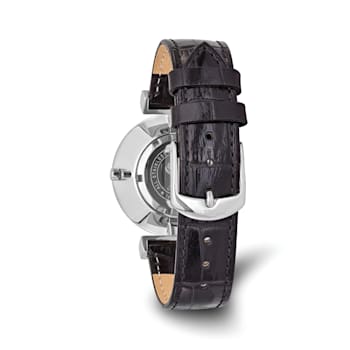 Ladies Charles Hubert Stainless Steel Black Dial Watch