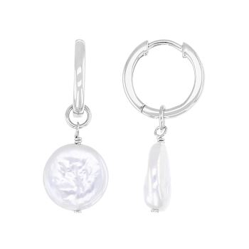 Freshwater Pearl Drop Earrings 9mm In Sterling Silver