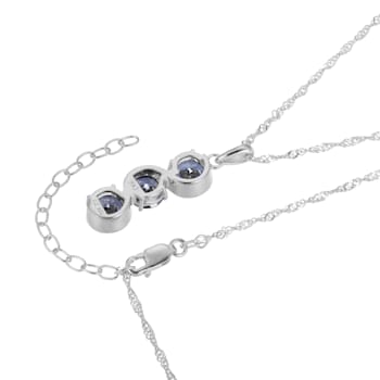 Blue Cubic Zirconia Platinum Over Sterling Silver June Birthstone
Pendant 5.94ctw