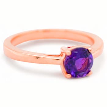Amethyst 18K Rose Gold Over Sterling Silver Ring, 0.77ctw
