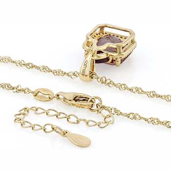 Color-Change Gemstone, Rhodolite And White Zircon Pendant Necklace In
18K Gold Over Sterling Silver 4.00ctw