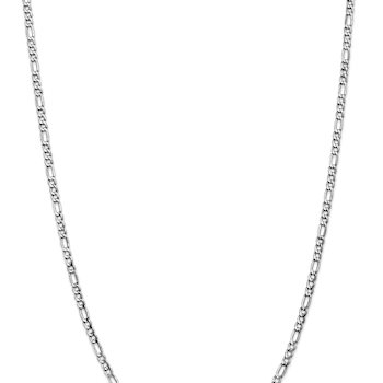 Rhodium Over 14k White Gold 3.5mm Figaro Link 20 Inch Chain