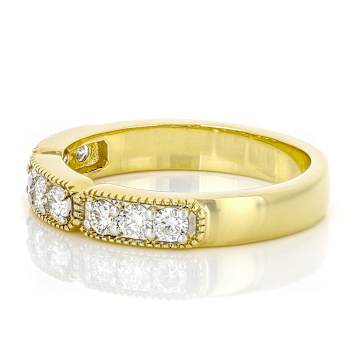 Polished Lab-Grown Diamond Band Ring In 14K Gold Over Sterling Silver