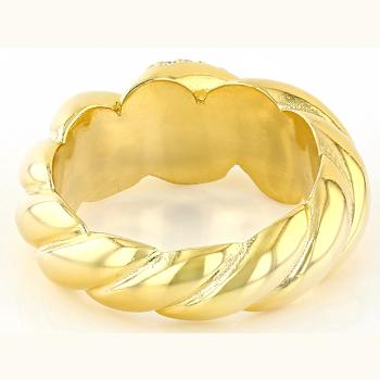 CZ San Marco Band Ring In 18K Gold Over Sterling Silver 0.24ctw