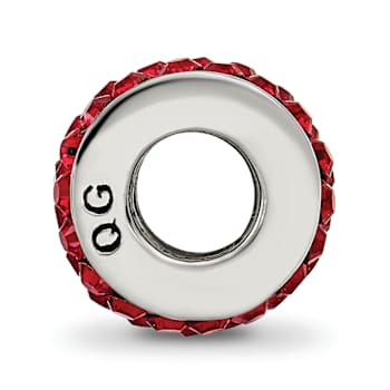 Sterling Silver Reflections Scarlet Double Row Preciosa Crystal Bead