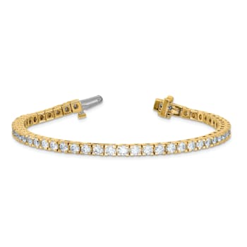 14K Yellow Gold 5.00 ct. Colorless Moissanite 4 Prong Tennis Bracelet