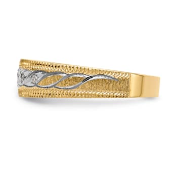 14K Yellow Gold AA Quality Mens Wedding Band 0.09ctw