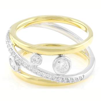 Round Moissanite Solitaire Ring In Two-Tone Gold