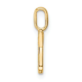 14K Yellow Gold Diamond Letter T Initial Pendant