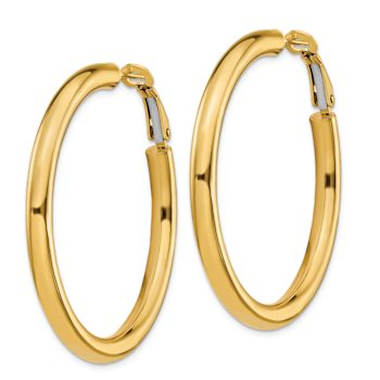 14k Yellow Gold Polished 1 3/4" Round Hoop Earrings