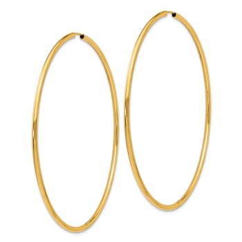 14k Yellow Gold 2 3/4" Endless Hoop Earrings