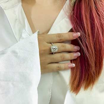White Cubic Zirconia Platinum Over Sterling Silver Ring 4.68ctw
