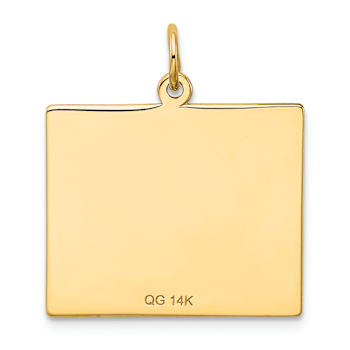 14k Yellow Gold Satin Friday the First Day Calendar Pendant