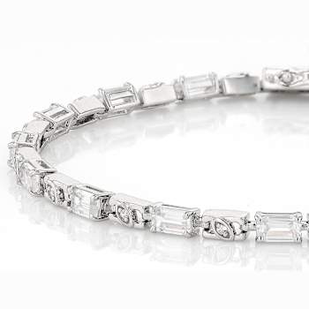 White Zircon Tennis Bracelet In Sterling Silver 5.56ctw