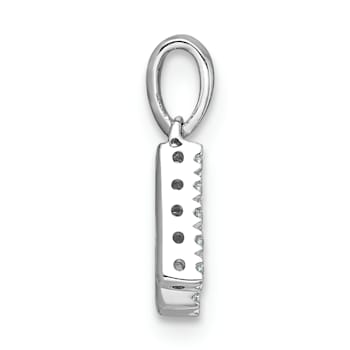 14K White Gold Diamond Letter K Initial with Bail Pendant
